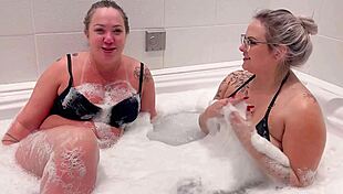 Chubby Brazilian BBW Stepmom Joins Shower Soaping Leads to Full Sheer Red Lingerie Fuck