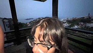 Naughty Brazilian Nerd Teen Offers Tight Pussy on Balcony - Spotted?