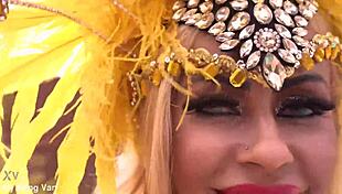 Busty Samba Dancer's Carnival Ass Takes Brutal Pounding