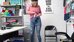 uhh maniac shoplifter adira allure gets punished hard by mike mancini in garage