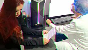 Redhead squirts wildly as doctor can't resist fucking her huge pussy in hospital.