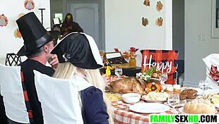 narrating how the step family gathers for thanksgiving but ends up in wild taboo fucking GROUP SEX everywhere