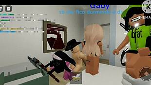 random roblox brookhaven orgy unleashes crossdressing slut fun
