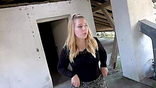 Innocent girl alone in lostplace gets wrecked by two huge cocks bareback