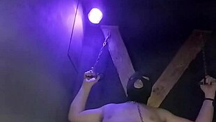 french milf maitresse kantali chained in club cage for bdsm humiliation whipping