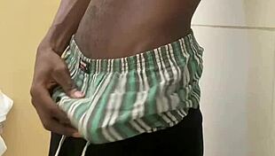 Big Black Cock Busts Huge Nut in Public Toilet