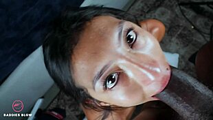 luisa sanchez braces face fucked deep by huge black cock till cumshot