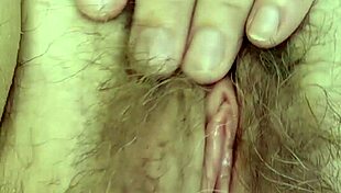 Hairy mature milf pussy close up dildo vibrator saggy tits wet orgasm
