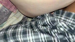 petite step sister takes stepbro's huge bbc creampie in ass