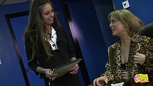 the boss tells her secretary to shove that big dildo deep in her dripping pussy