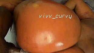 Oily ebony ass drilled deep by huge BBC!
