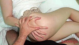 Step-Mom's Best Friend Crashes And Ends Up Bent Over For Creampie