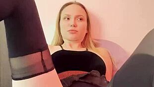 Skinny girl screams pain pleasure first big toy plug stretches tight ass