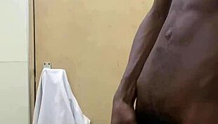 Big Black Cock Busts Huge Nut in Public Toilet