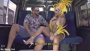 Busty Samba Dancer's Carnival Ass Takes Brutal Pounding