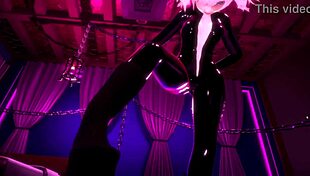 gothic petite teen pegs guy in bdsm vr session 😈🔗💦