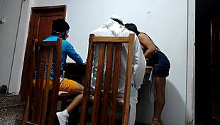 Sheikhs Friend Fucks Curvy Waitress Tableside in Dirty Restaurant Roleplay