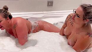 Chubby Brazilian BBW Stepmom Joins Shower Soaping Leads to Full Sheer Red Lingerie Fuck