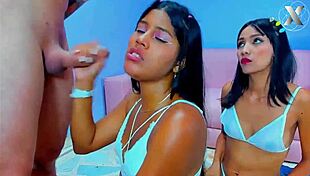 why do slutty stepsisters team up for deepthroat surprise on stepdad's monster cock?