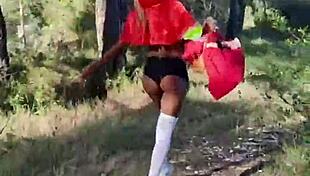public outdoor romp hints at wild parody fun