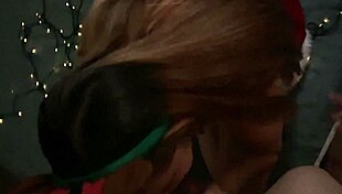 Hermanastra Cachonda Ends Christmas Night with Rough Missionary Creampie Fuck