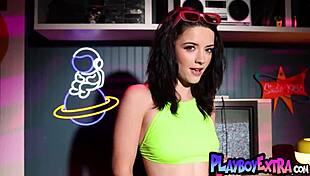 Petite Lilly Redd Poses Naked in Neon Bath Glow!