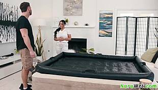 hey 😍 brunette masseuse payton preslee huge boobs nuru massage turns wild with seth gamble 💦