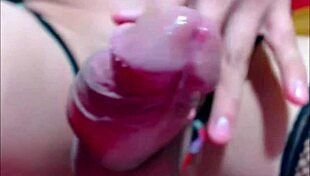 teen tranny strokes massive cock furiously until explosive cumshot blasts on cam
