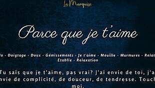 French Solo Girl Whispers Loving Words in Sensual Masturbation