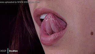Karly takes huge cock deep in her mouth for cum facial domination sucking test