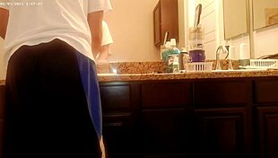 Watch Her Scrub That Bathroom Spotless During House Chores!