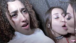 interracial foursome licks pussies at smoke shop