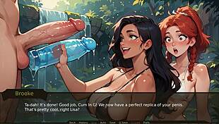 ever wonder how lesbians share a giant cock by the lake in this taboo hentai game? 😈