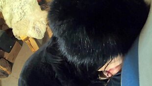 Watch this smoking milf housewife teases with dirty talk then deep blowjob cum on fur coat hat