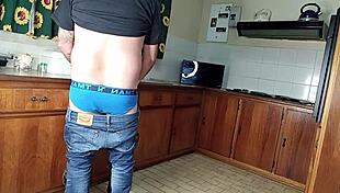 hey babe want to watch me bend over for quick doggystyle in kitchen? shaved pussy gets pounded standing