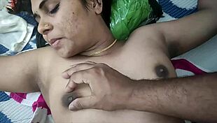 Desi Beauty Surrenders to BDSM Bedroom Bondage with Chubby Husband Kissing