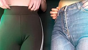 Twins Scratch Legs Deep in Jeans and Leggings for Sexy ASMR Tingles