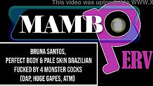 Bruna Santos' perfect body gapes wide on BBC monster cocks DAP