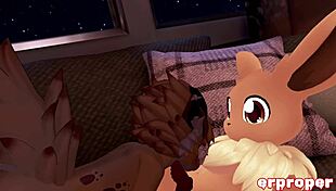 eevee fury, you gettin sucked off so good by that horny succubus kobold monster