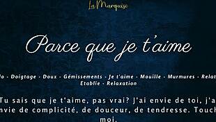 French Solo Girl Whispers Loving Words in Sensual Masturbation