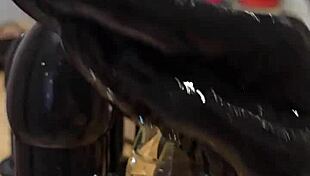 huge anal toy stretches redhead slut to shaking orgasm