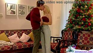 our amateur milf couple shares homey holiday snow sex video