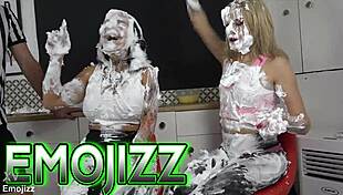 British milf pornstar plays creampie trivia with fetish food fun