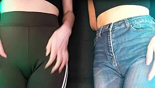 Twins Scratch Legs Deep in Jeans and Leggings for Sexy ASMR Tingles