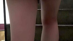 shemale ting xuan anal dildo vibrator masturbation miniskirt outdoor stairwell assfucking toys