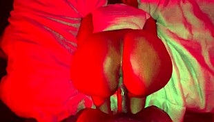 Thick ebony neighbor bends over for chubby creampie from father-in-law and uncle next door