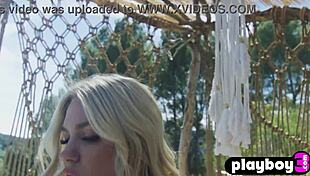 sexy blonde teen jazlyn ray flaunts huge natural tits naked playboy style!