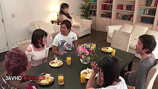 naughty japanese teens crave creampie in wild group fuck
