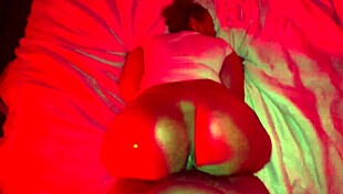 Thick ebony neighbor bends over for chubby creampie from father-in-law and uncle next door