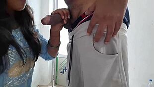 Desi Lady Shocked by Huge Cock in Mouth at Ranch